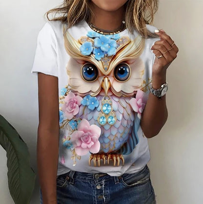 Women’s Cartoon Print T-Shirt – Harajuku Vintage Y2K Short Sleeve Tee