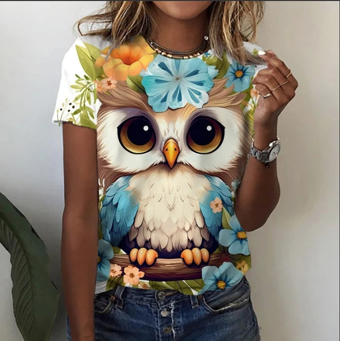 Women’s Cartoon Print T-Shirt – Harajuku Vintage Y2K Short Sleeve Tee
