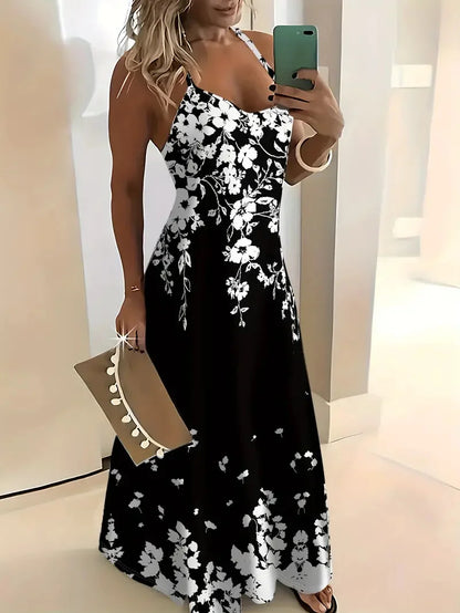 Women’s Summer Bohemian Suspender Skirt – A-Line Loose Casual Beach Dress