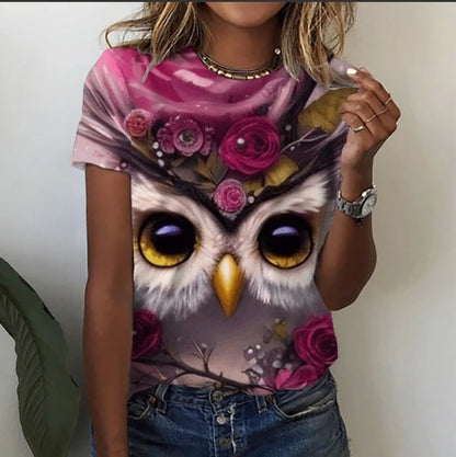 Women’s Cartoon Print T-Shirt – Harajuku Vintage Y2K Short Sleeve Tee
